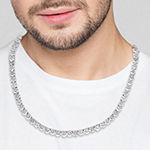 Shaquille O'Neal Xlg Mens White Cubic Zirconia Stainless Steel Tennis Necklaces