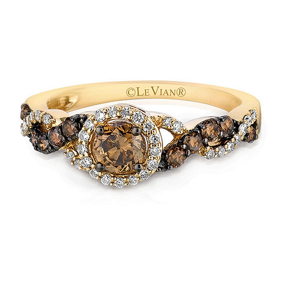 LIMITED QUANTITIES! Le Vian Grand Sample Sale™ Ring featuring Chocolate Diamonds® Vanilla Diamonds® set in 14K Honey Gold™