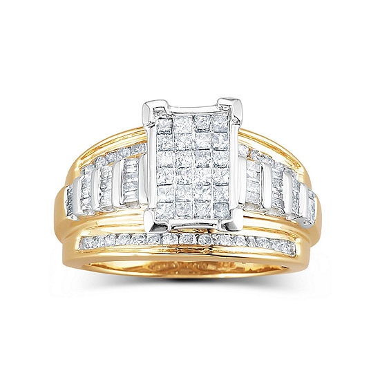 1 CT. T.W. Genuine Diamond Engagement Ring 14K Gold
