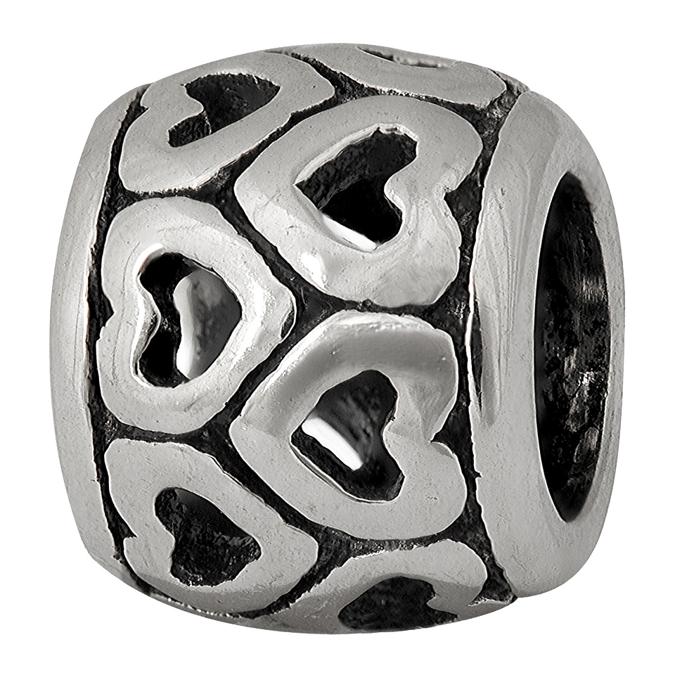 Forever Moments Oxidized Heart Spacer Bead, Womens