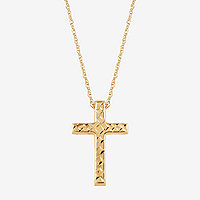 Jawa Jewelers 14kt Gold Unisex DC Nugget Cross Ht:17.1mm Religious Pendant Charm