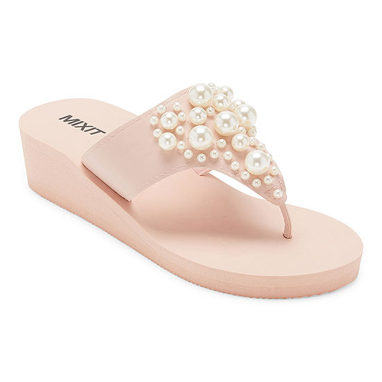 MIXIT Womens Pearl Wedge Sandals