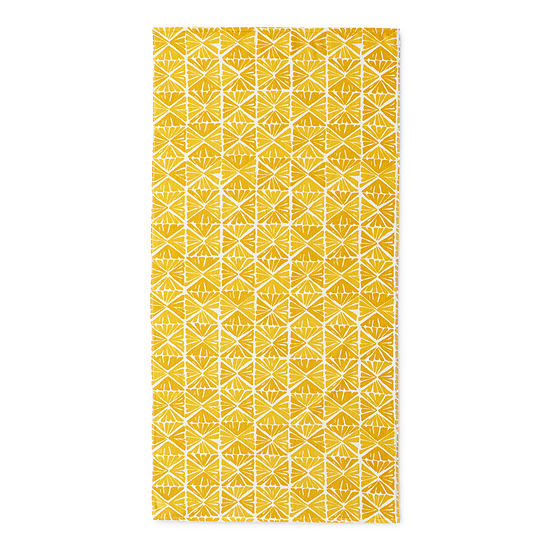 Outdoor Oasis Yellow Geo Printed Beach Towel