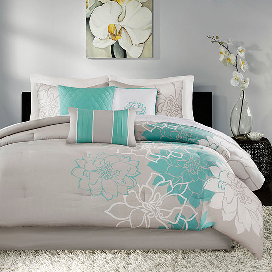 Madison Park Brianna 7 Pc Comforter Set Jcpenney Color Aqua