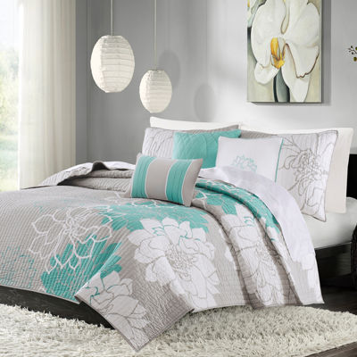 Madison Park Brianna 6 Pc Coverlet Set Color Aqua Jcpenney