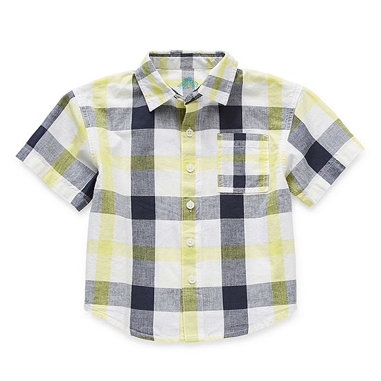 Thereabouts Toddler Boys Short Sleeve Adaptive Button-Down Shirt
