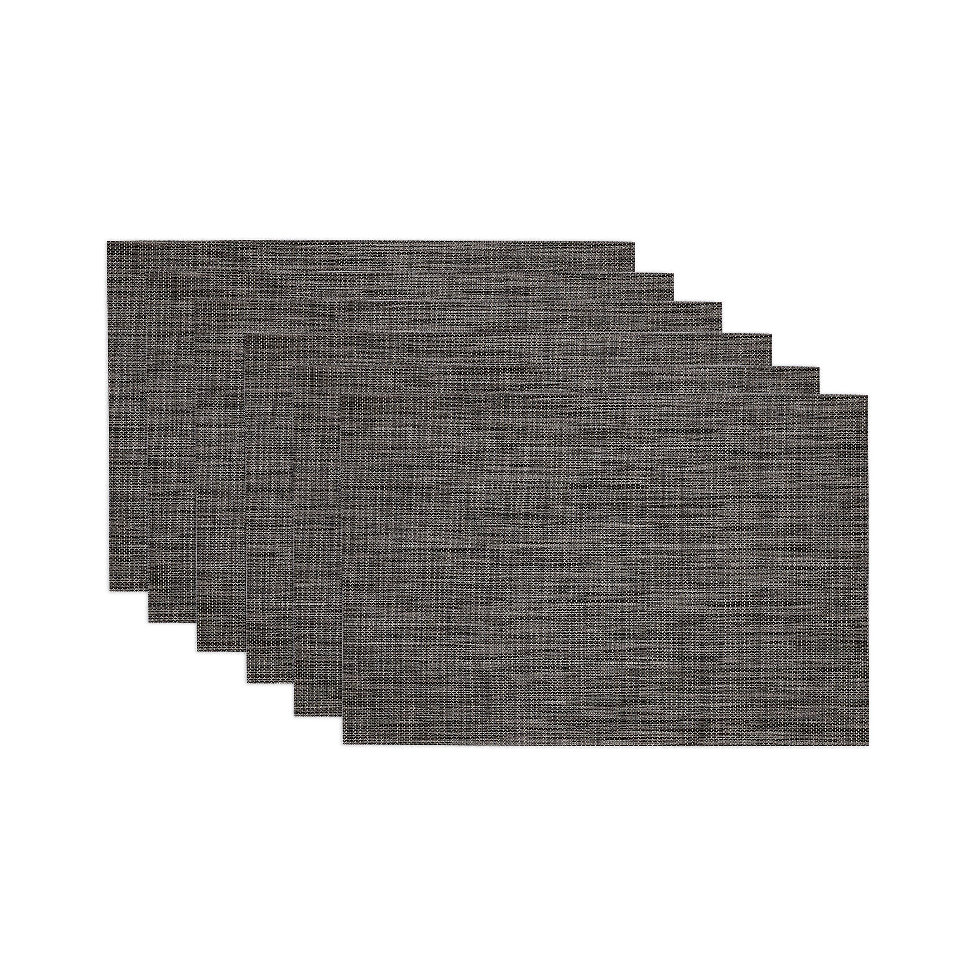 Design Imports Grey Tonal Tweed Set of 6 Placemats