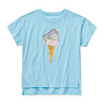 Arizona Little & Big Girls Crew Neck Short Sleeve Graphic T-Shirt