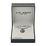 J.P. Army Men's Jewelry Stainless Steel 24 Inch Cable Round Pendant Necklace
