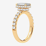 Modern Bride Signature Womens 2 CT. T.W. Lab Grown White Diamond 14K Gold Rectangular Solitaire Engagement Ring