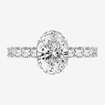 Modern Bride Signature Womens 2 CT. T.W. Lab Grown White Diamond 14K White Gold Oval Solitaire Engagement Ring