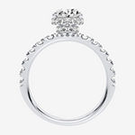 Modern Bride Signature Womens 2 CT. T.W. Lab Grown White Diamond 14K White Gold Oval Solitaire Engagement Ring