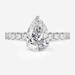Modern Bride Signature Womens 2 CT. T.W. Lab Grown White Diamond 14K White Gold Pear Solitaire Engagement Ring