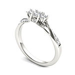 1/2 CT. T.W. Diamond 10K White Gold 3-Stone Engagement Ring