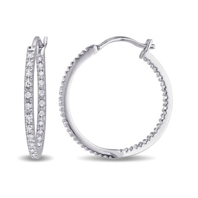 1/4 CT. T.W. Diamond Sterling Silver Hoop Clip Earrings JCPenney