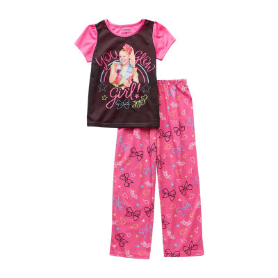 Jojo Siwa Little/Big Girls Pink 2pc Pajama Pant Set Size 4 6 8 10 $38