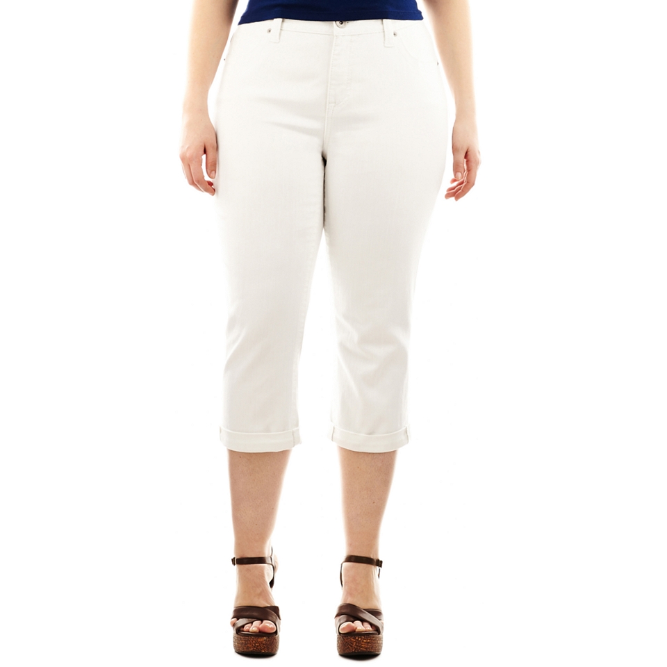 A.N.A Thick Stitch Cropped Jeans   Plus, White, Womens