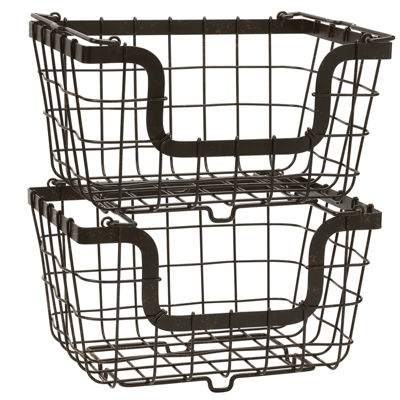 mikasa general store 2 stacking nesting baskets