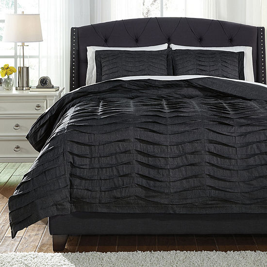 Signature Design By Ashley Voltos Duvet Cover Color Charcoal
