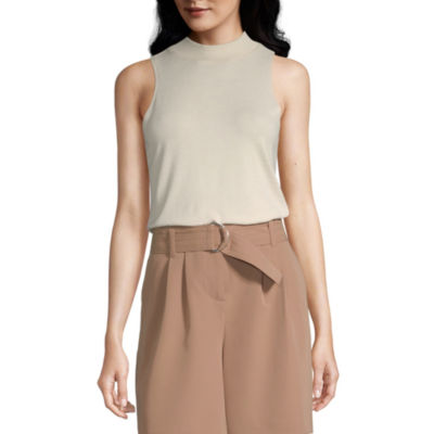 mock neck sleeveless tank