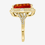 Effy  Womens Genuine Orange Citrine 14K Gold Cocktail Ring