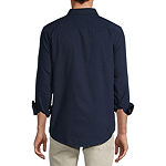 St. John's Bay Oxford Mens Slim Fit Long Sleeve Button-Down Shirt