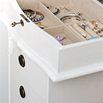 Hives And Honey Nora Lockable White Jewelry Armoire