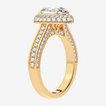 Modern Bride Signature Womens 3 CT. T.W. Lab Grown White Diamond 14K Gold Oval Halo Engagement Ring