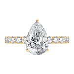 Modern Bride Signature Womens 2 3/4 CT. T.W. Lab Grown White Diamond 14K Gold Pear Solitaire Engagement Ring
