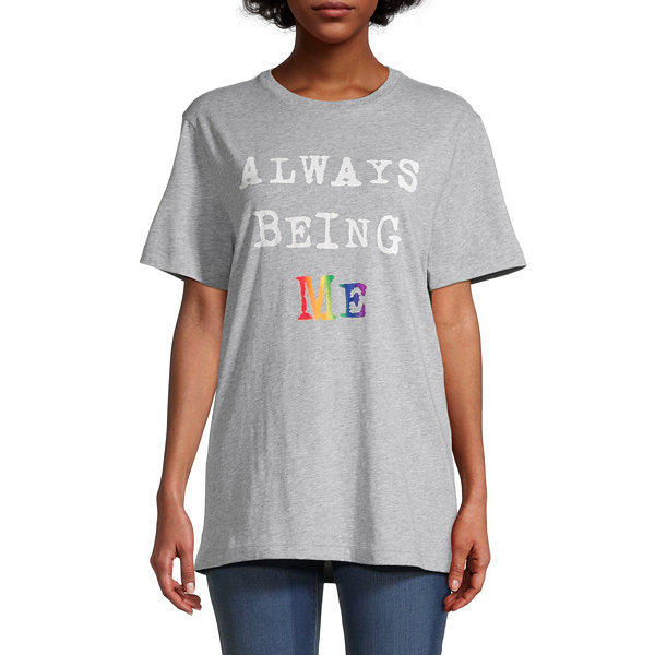 Hope & Wonder Always Being Me Unisex Adult Crew Neck Short Sleeve Regular Fit Graphic T-Shirt
