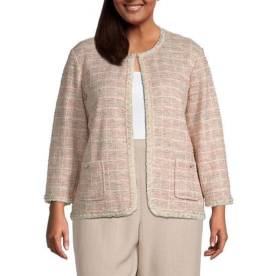 Alfred Dunner Magnolia Springs Womens Boxy Fit Blazer-Plus