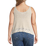 a.n.a Plus Womens Scoop Neck Sleeveless Pullover Sweater