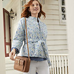 St. John's Bay Quilted Jacket, Classic Shirt, Skinny Jeans, Newberry Crossbody Bag & a.n.a Cabler Mules