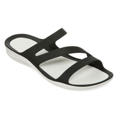 women's white croc sandals