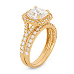 Womens 2 CT. T.W. White Cubic Zirconia 10K Gold Square Solitaire Engagement Ring