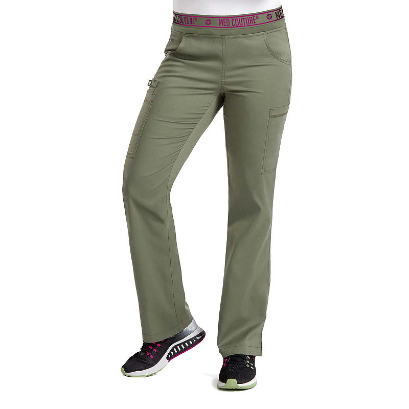 Med Couture Womens 7739T Yoga 2 Cargo Scrub Pants - Tall, Size X-Small, Green