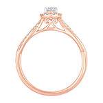 Womens 1/3 CT. T.W. Genuine White Diamond 10K Rose Gold Engagement Ring