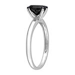 Womens 1 CT. T.W. Genuine Black Diamond 14K White Gold Oval Solitaire Engagement Ring
