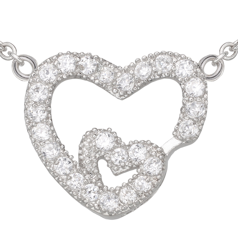 Bridge Jewelry Cubic Zirconia Heart Inside Heart Pendant