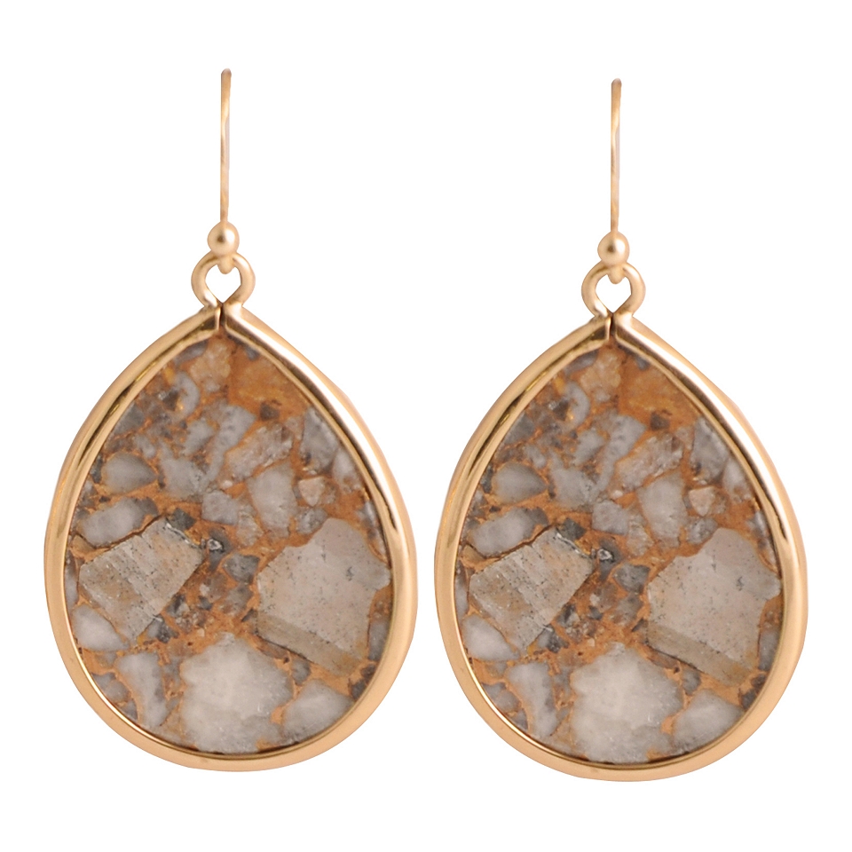 Art Smith by BARSE White Calcite Teardrop Earrings, Womens
