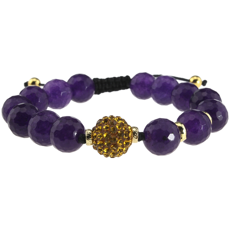 NATE & ETAN Purple Quartzite & Yellow Crystal Bracelet, Womens