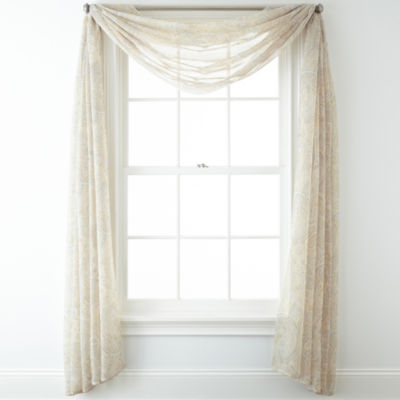 Home Expressions Lisette Paisley Sheer Scarf Valance