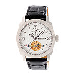 Heritor Helmsley Mens Automatic Black Leather Strap Watch Herhr5005