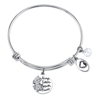 Footnotes Sisters Stainless Steel Flower Bangle Bracelet JCPenney