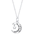 Footnotes Love Sterling Silver 16 Inch Cable Moon Round Pendant Necklace