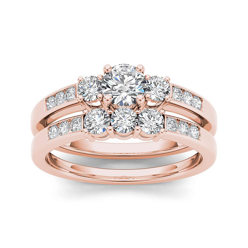 Modern Bride1 Ct Tw Diamond 14k Rose Gold Bridal Ring Set 6 Rose Gold Dailymail 