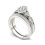 1/2 CT. T.W. Diamond 10K White Gold Bridal Ring Set