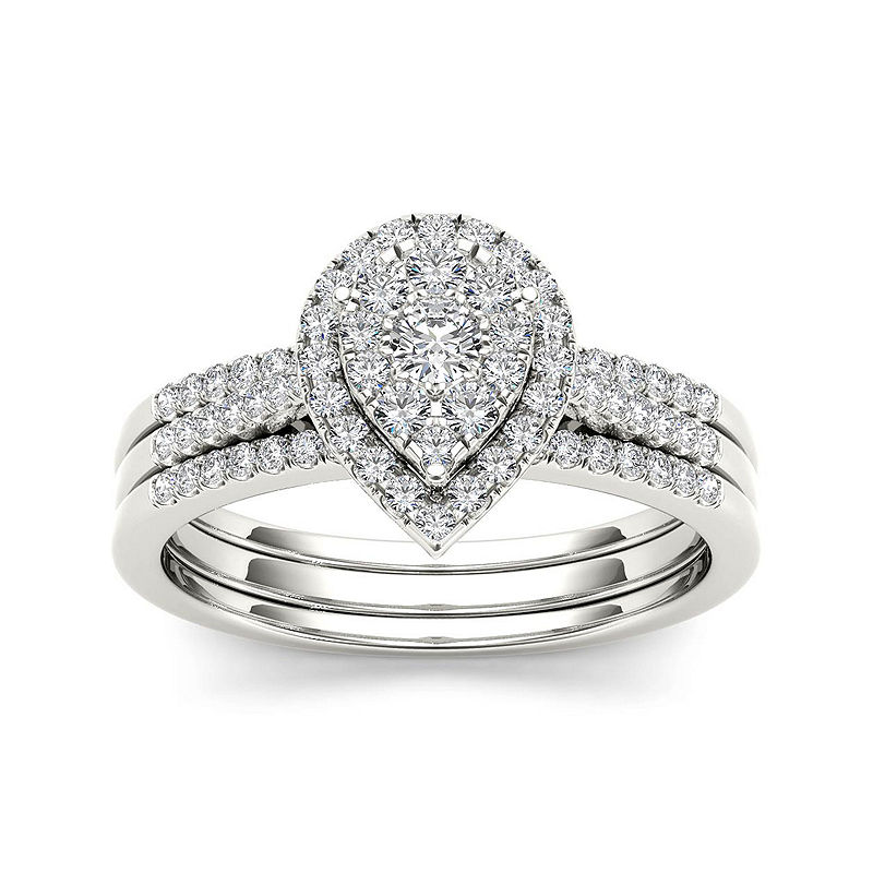 1/Ct. T.W. Diamond 10K White Gold Bridal Ring Set, 7 1/2 | buystore123.com