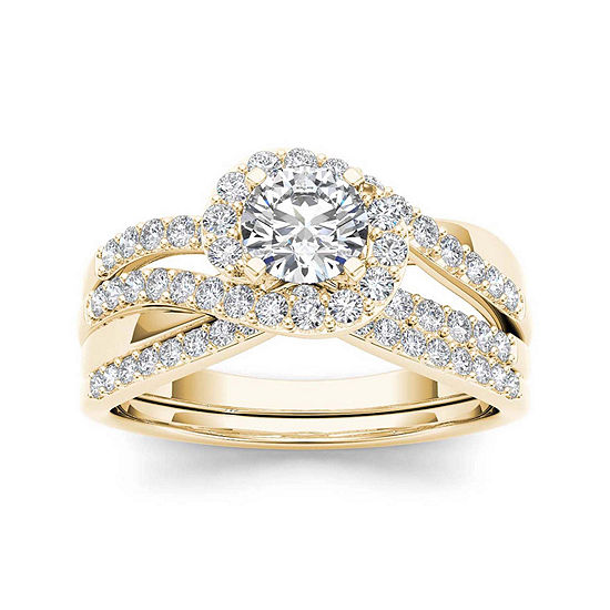 1 CT. T.W. Diamond 14K Yellow Gold Bridal Set, Color: Yellow Gold ...