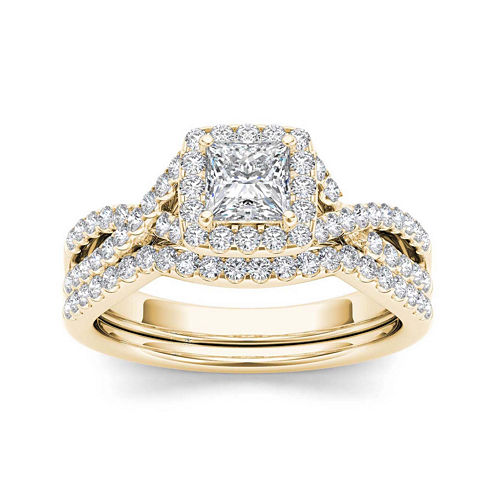 1 CT. T.W. Diamond 14K Yellow Gold Bridal Ring Set - JCPenney
